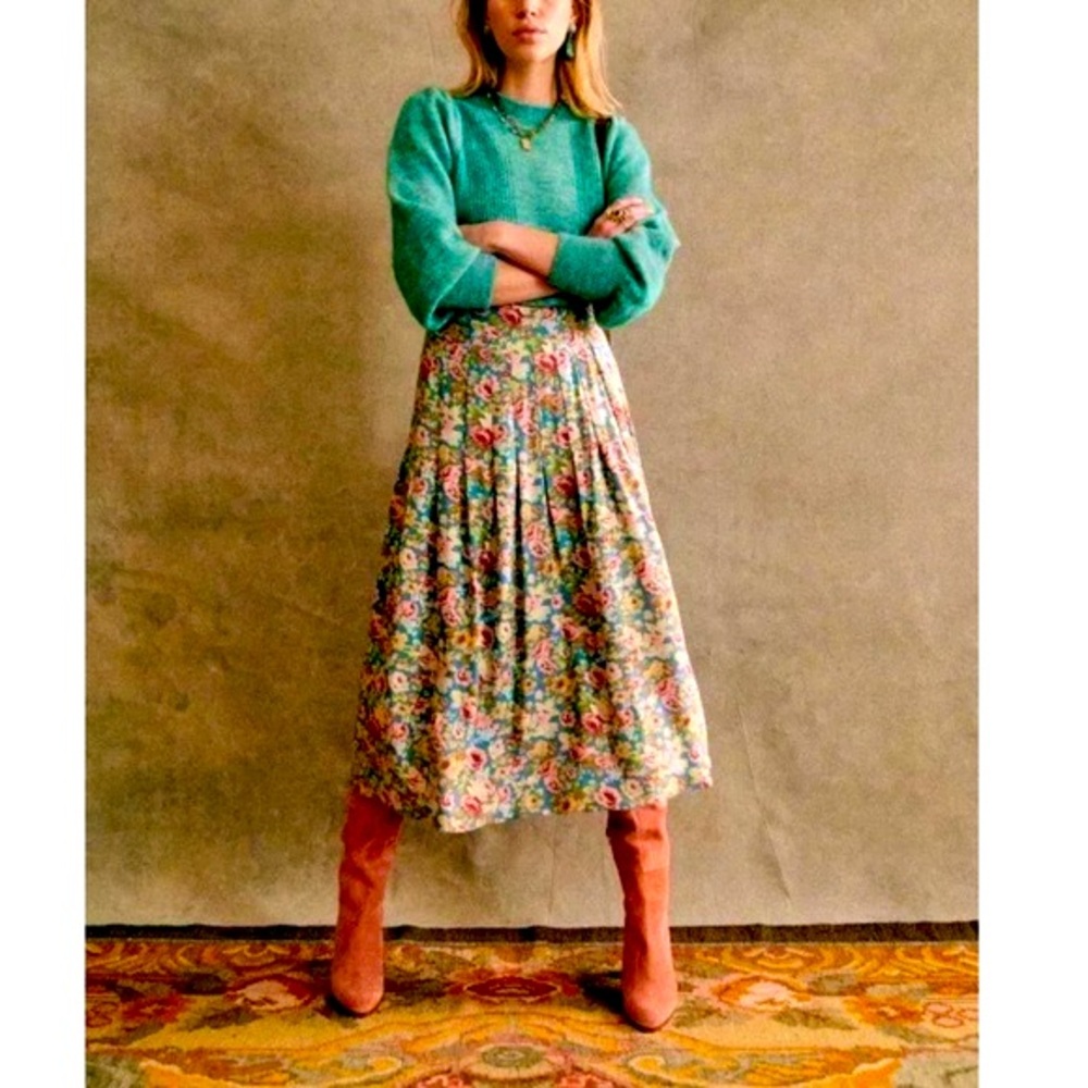 Sézane | Floral Midi Length Skirt